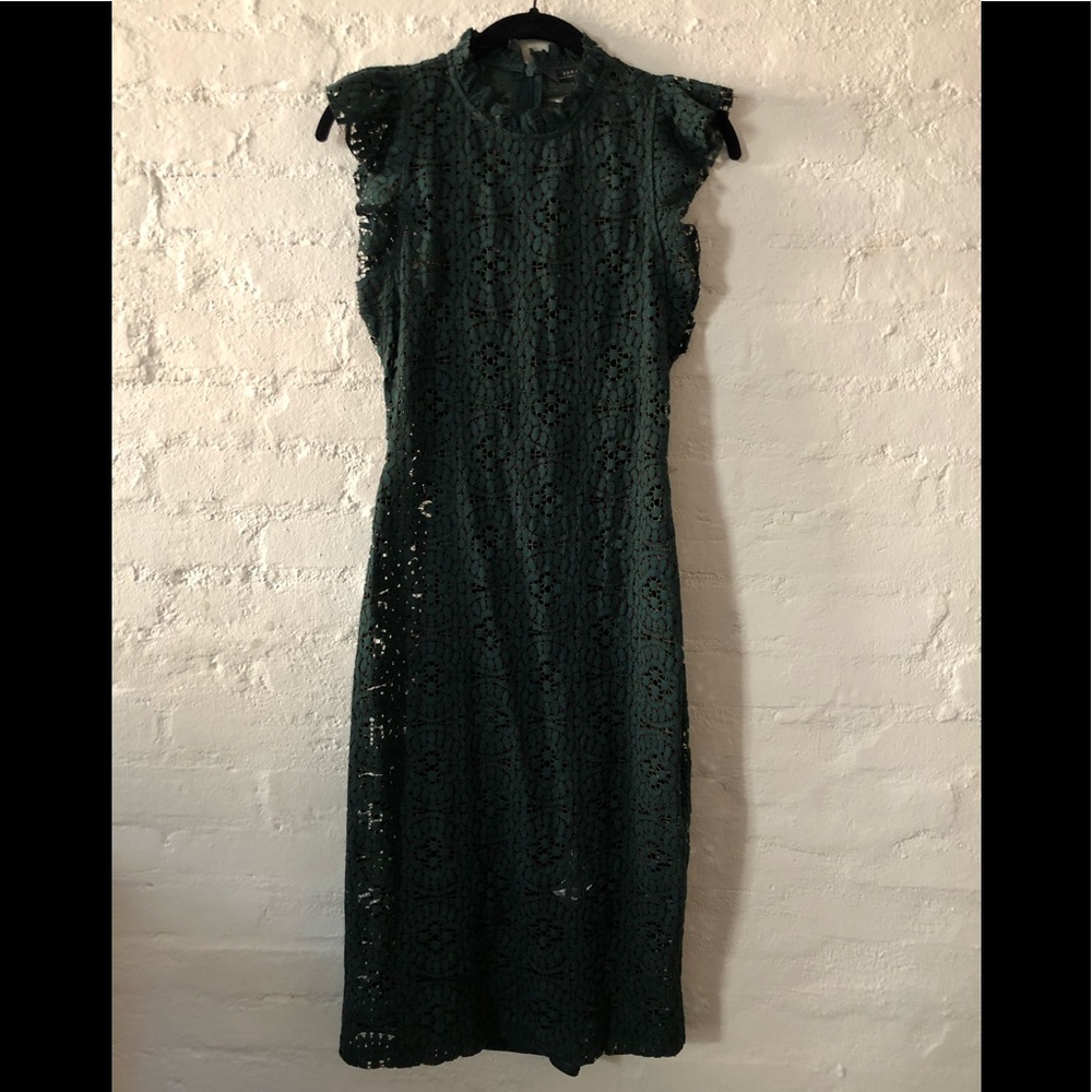 Zara Women -  Lace ruffle accent dress